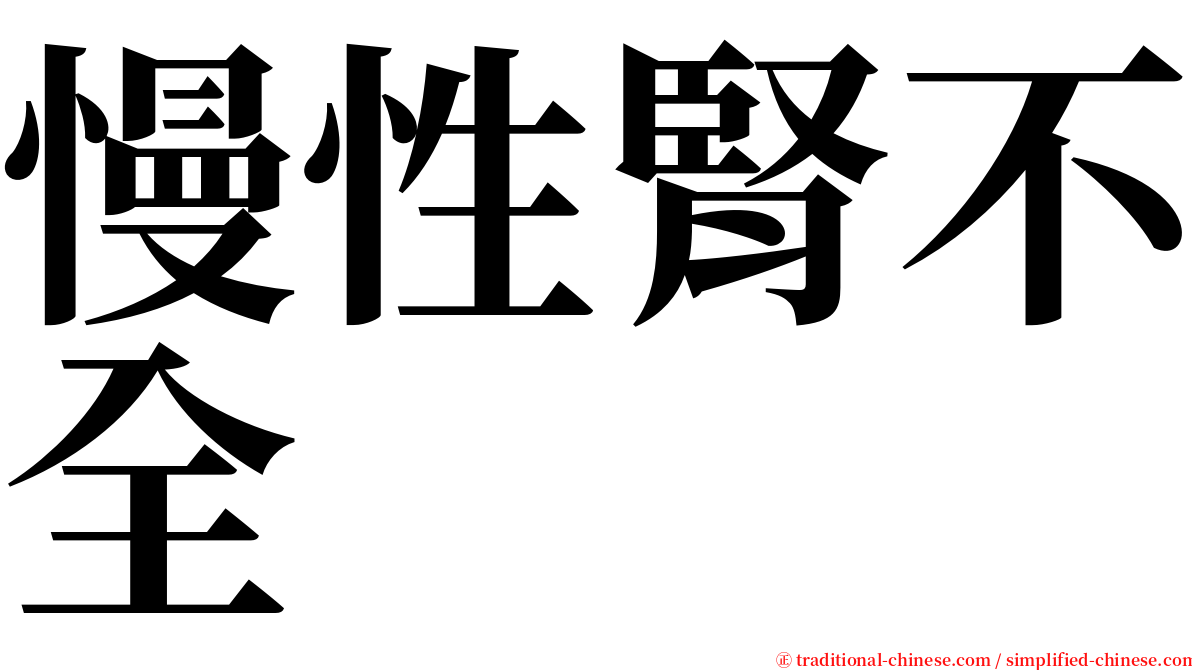 慢性腎不全 serif font