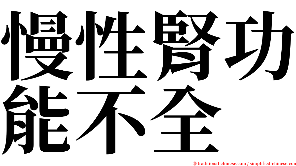 慢性腎功能不全 serif font