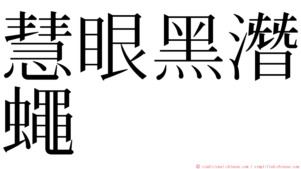 慧眼黑潛蠅 ming font