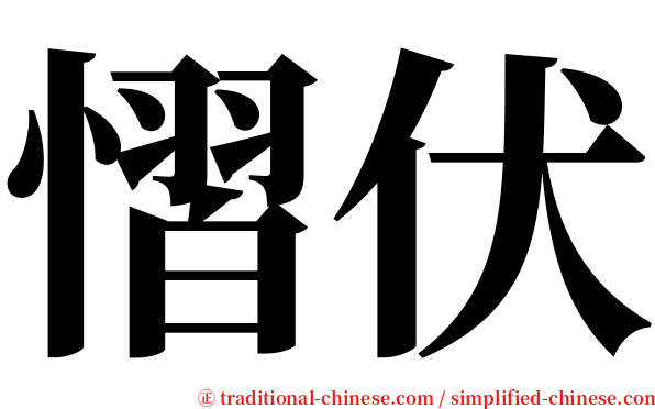 慴伏 serif font