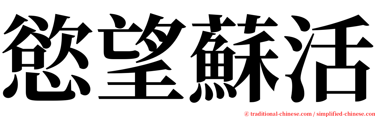 慾望蘇活 serif font