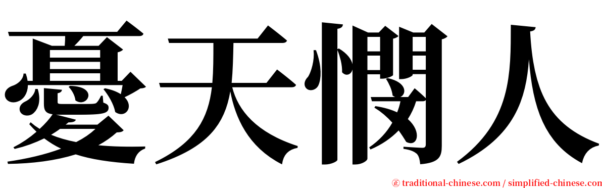 憂天憫人 serif font