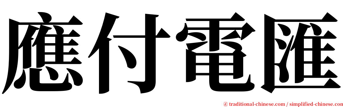 應付電匯 serif font