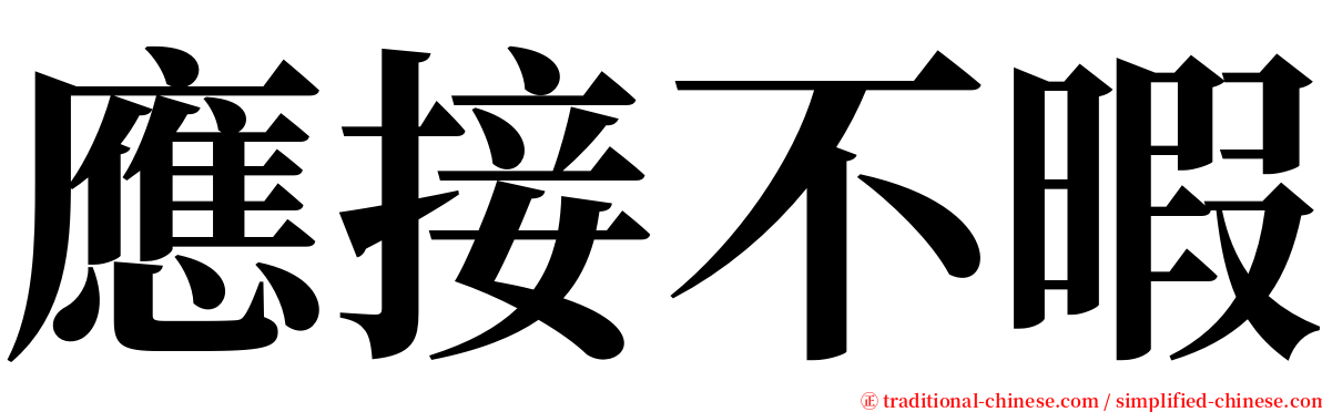 應接不暇 serif font