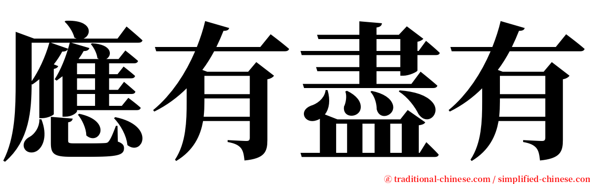 應有盡有 serif font