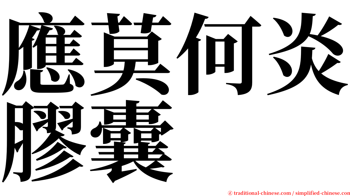 應莫何炎膠囊 serif font