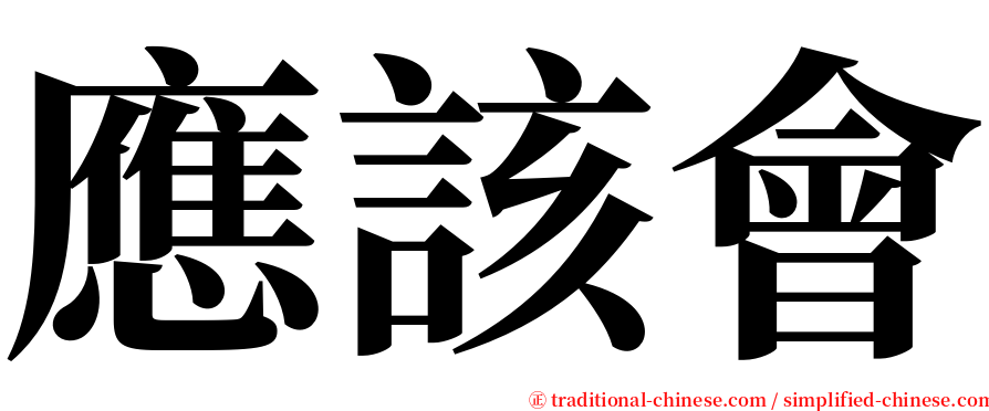 應該會 serif font