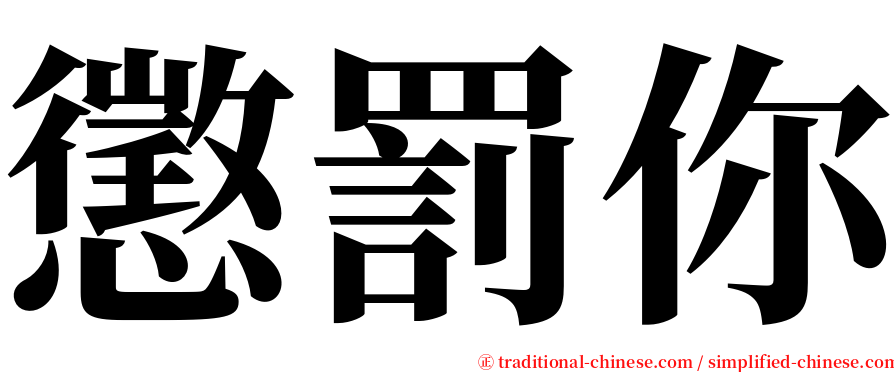 懲罰你 serif font