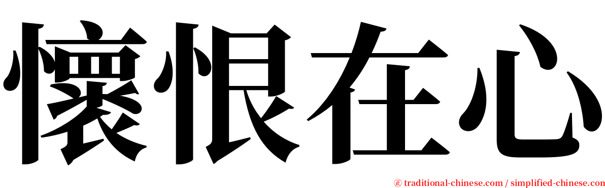 懷恨在心 serif font