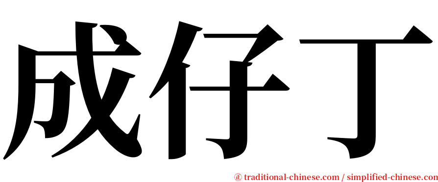 成仔丁 serif font