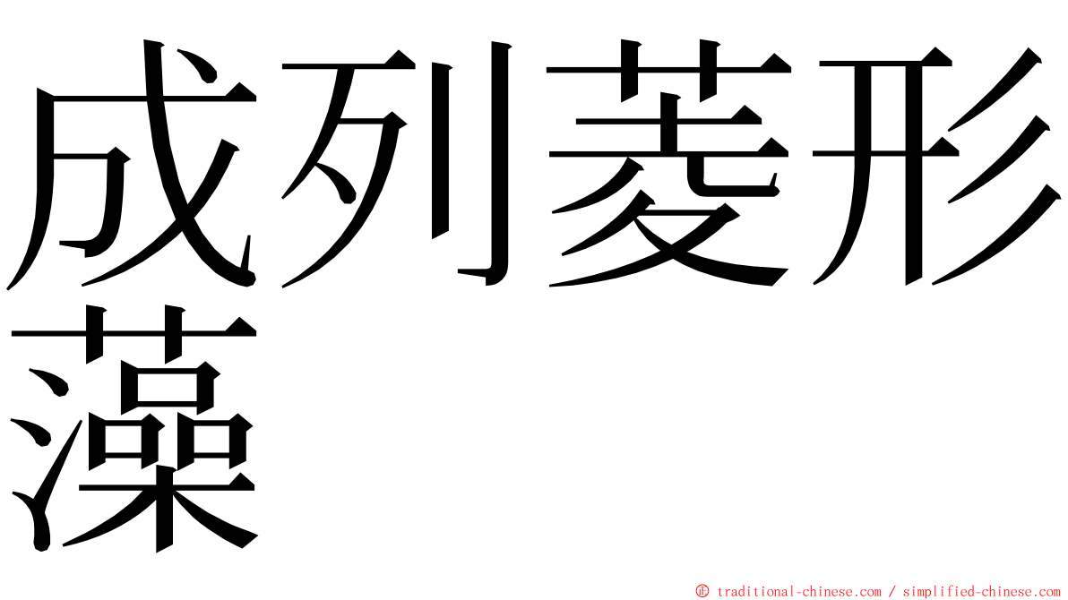 成列菱形藻 ming font