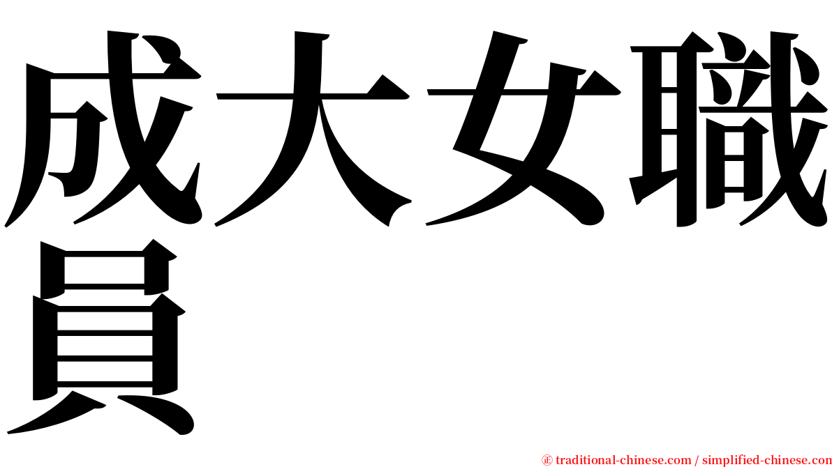 成大女職員 serif font