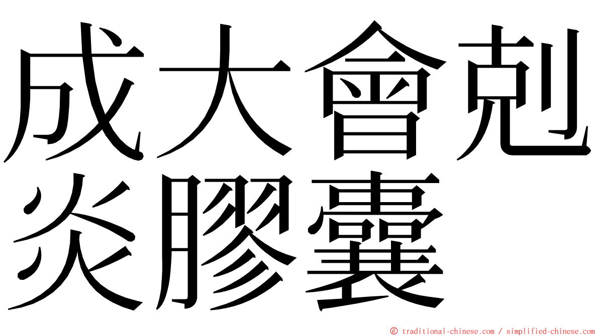 成大會剋炎膠囊 ming font