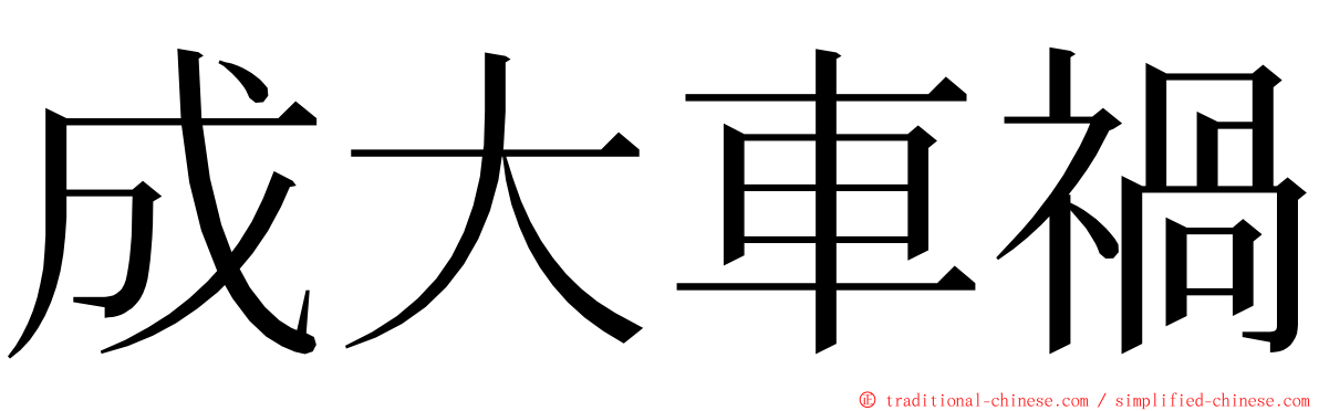 成大車禍 ming font