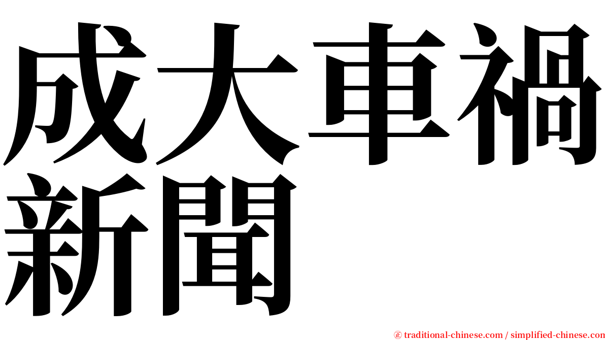 成大車禍新聞 serif font