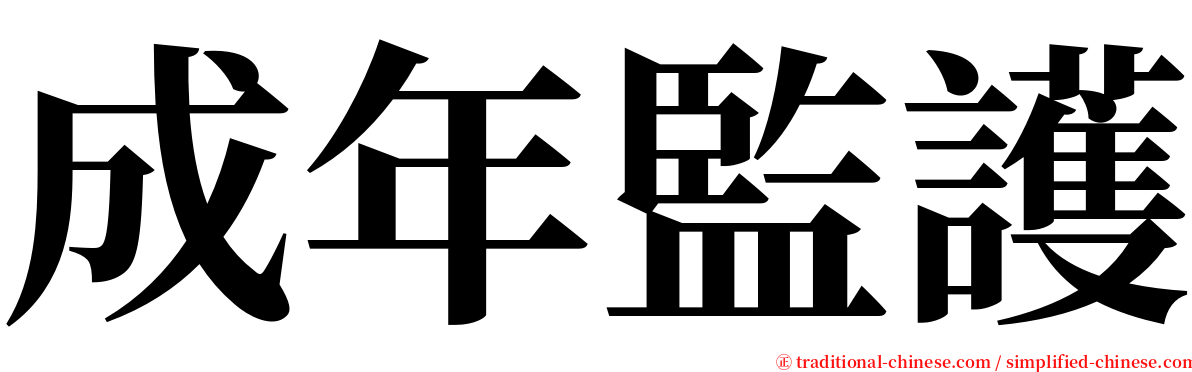 成年監護 serif font