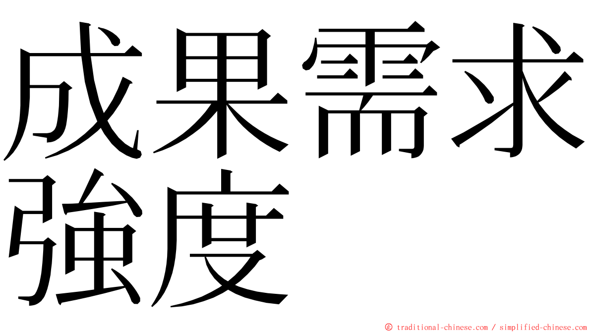 成果需求強度 ming font