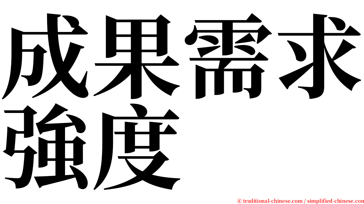 成果需求強度 serif font