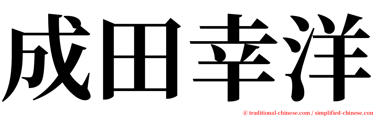 成田幸洋 serif font
