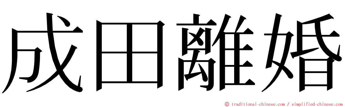 成田離婚 ming font