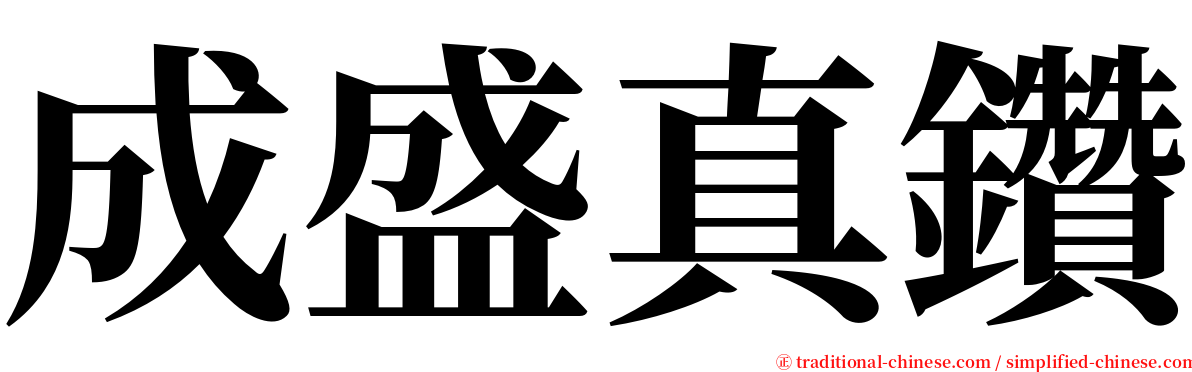 成盛真鑽 serif font