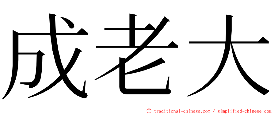 成老大 ming font