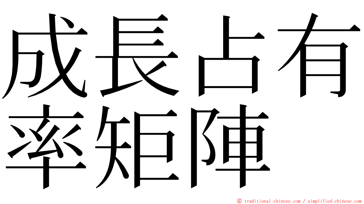 成長占有率矩陣 ming font