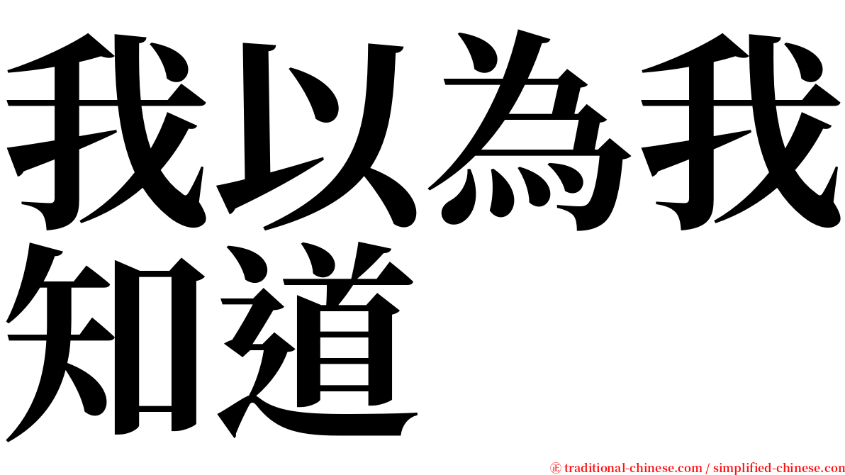 我以為我知道 serif font