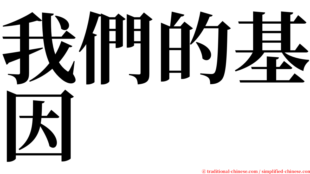 我們的基因 serif font