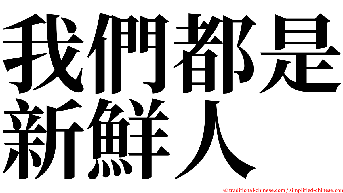 我們都是新鮮人 serif font