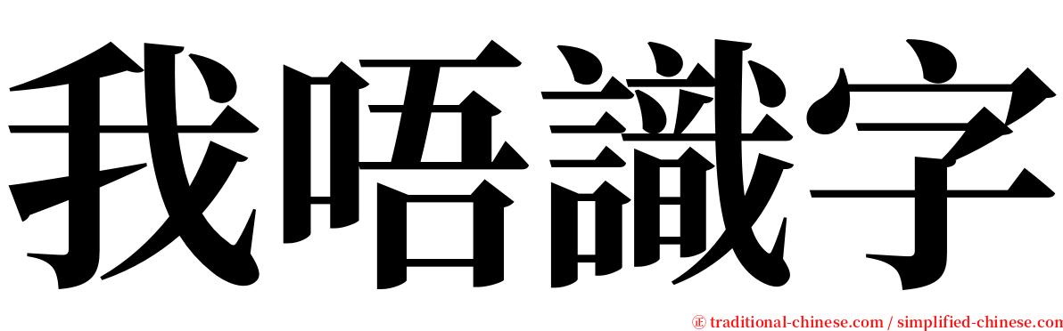 我唔識字 serif font