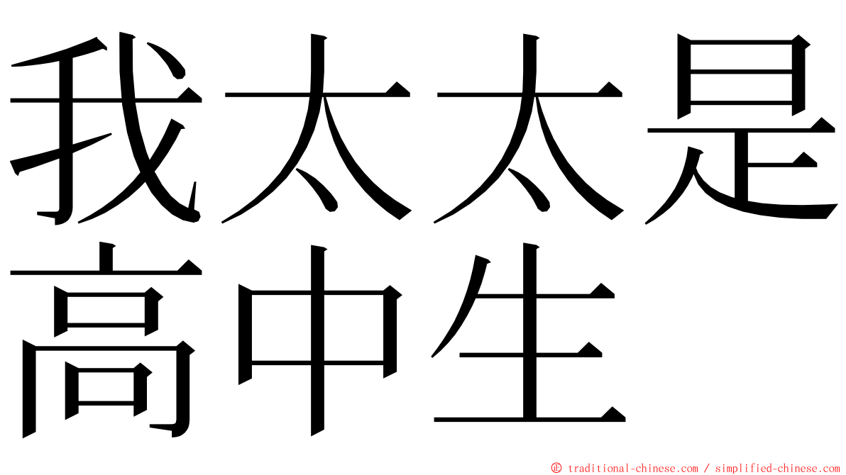 我太太是高中生 ming font