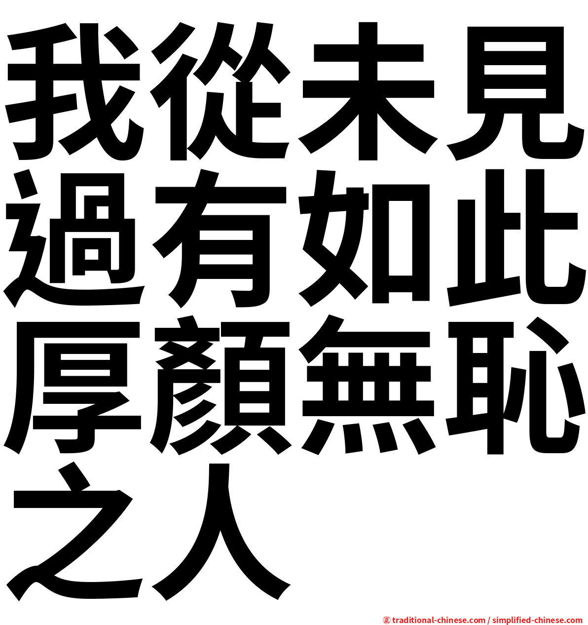 我從未見過有如此厚顏無恥之人