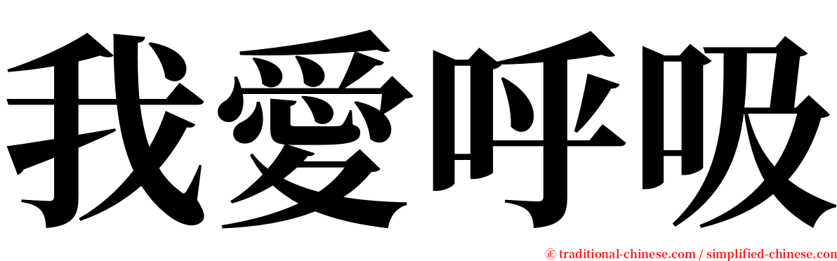 我愛呼吸 serif font