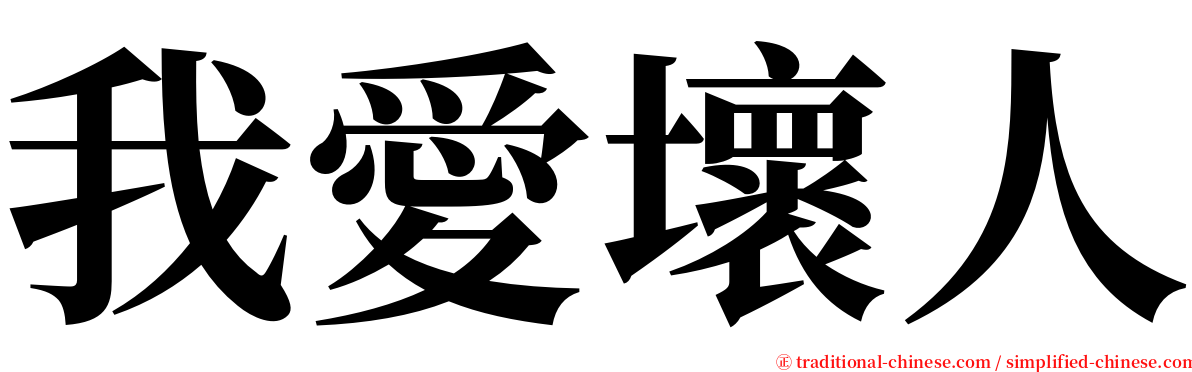 我愛壞人 serif font