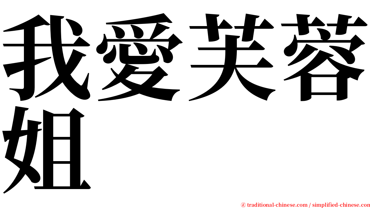 我愛芙蓉姐 serif font