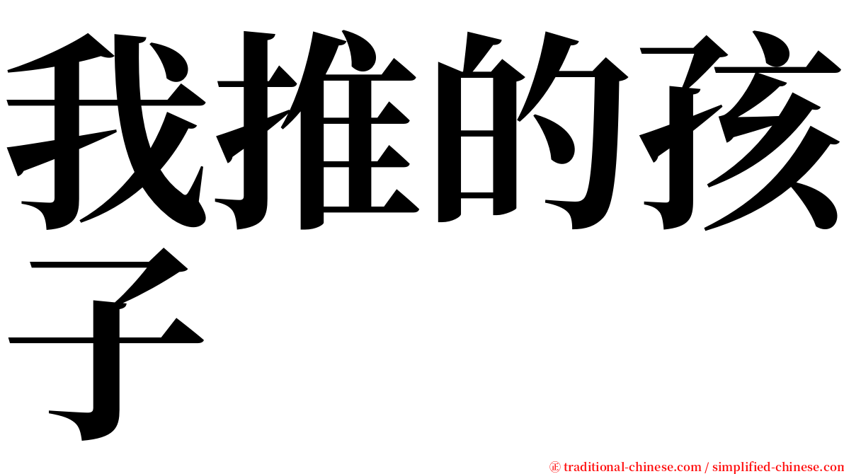 我推的孩子 serif font