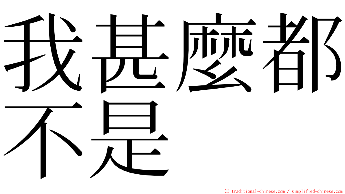 我甚麼都不是 ming font