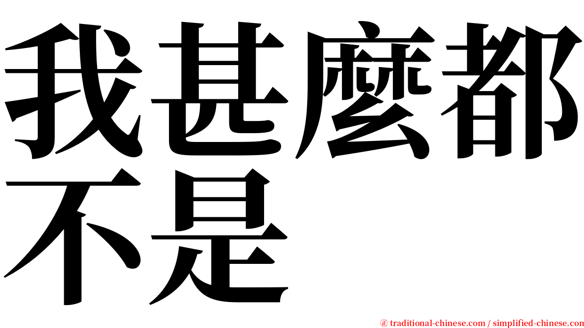 我甚麼都不是 serif font