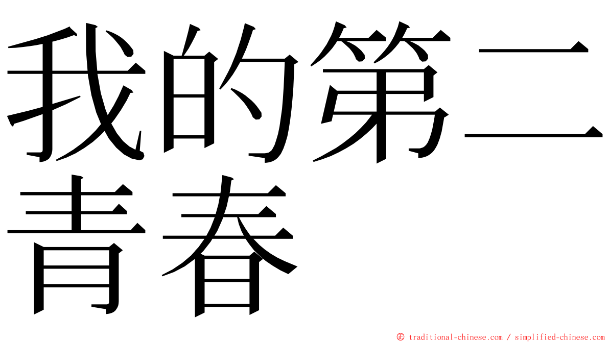 我的第二青春 ming font