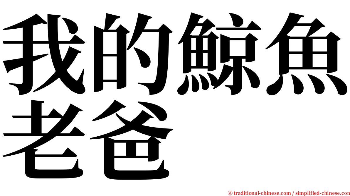 我的鯨魚老爸 serif font