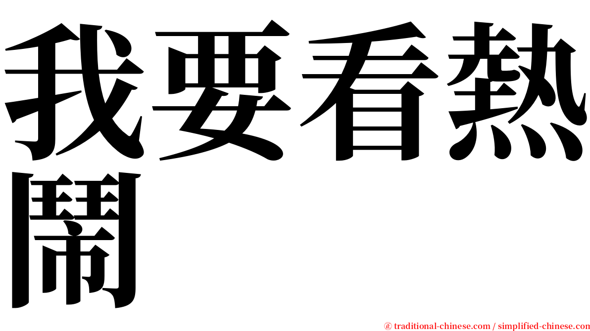 我要看熱鬧 serif font