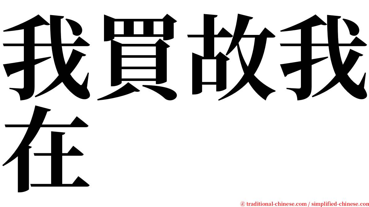 我買故我在 serif font