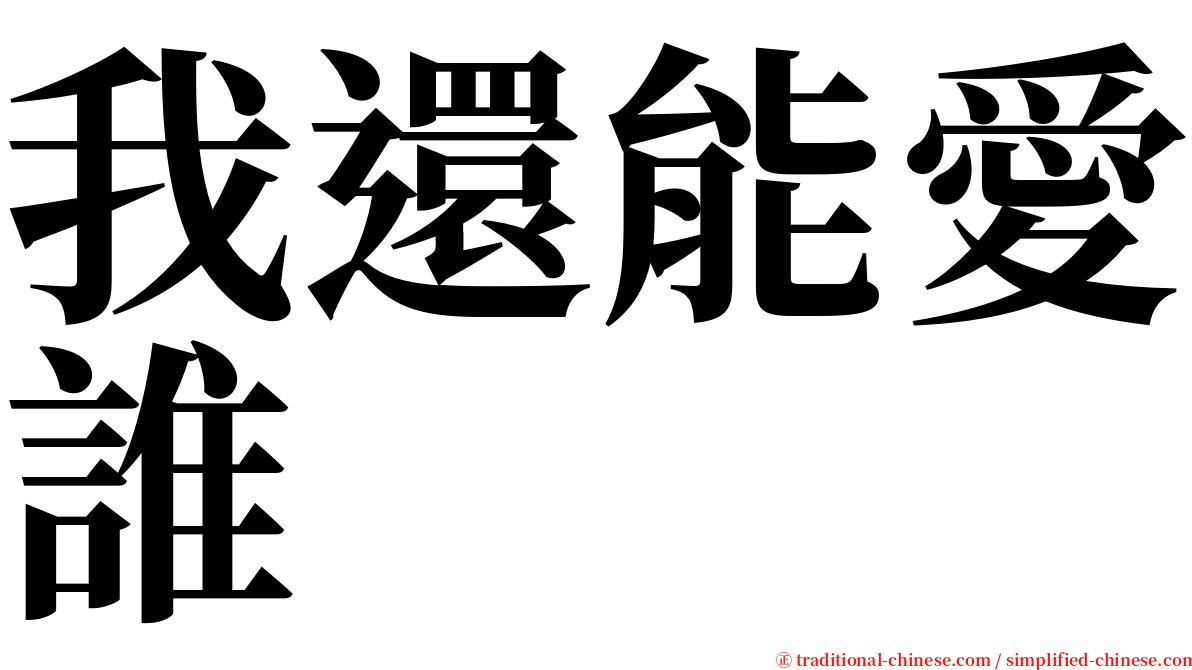 我還能愛誰 serif font