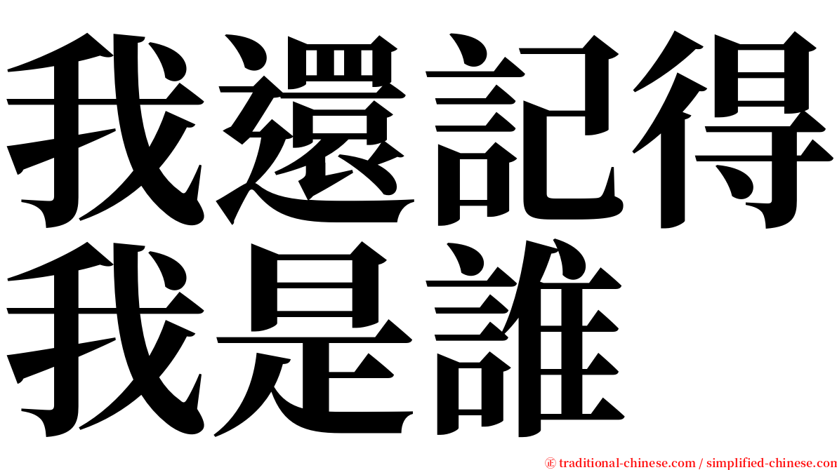 我還記得我是誰 serif font