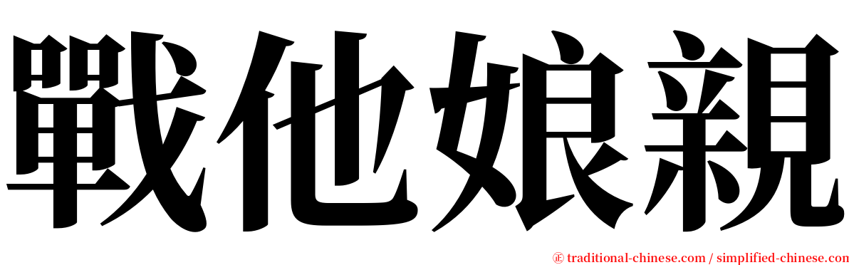 戰他娘親 serif font
