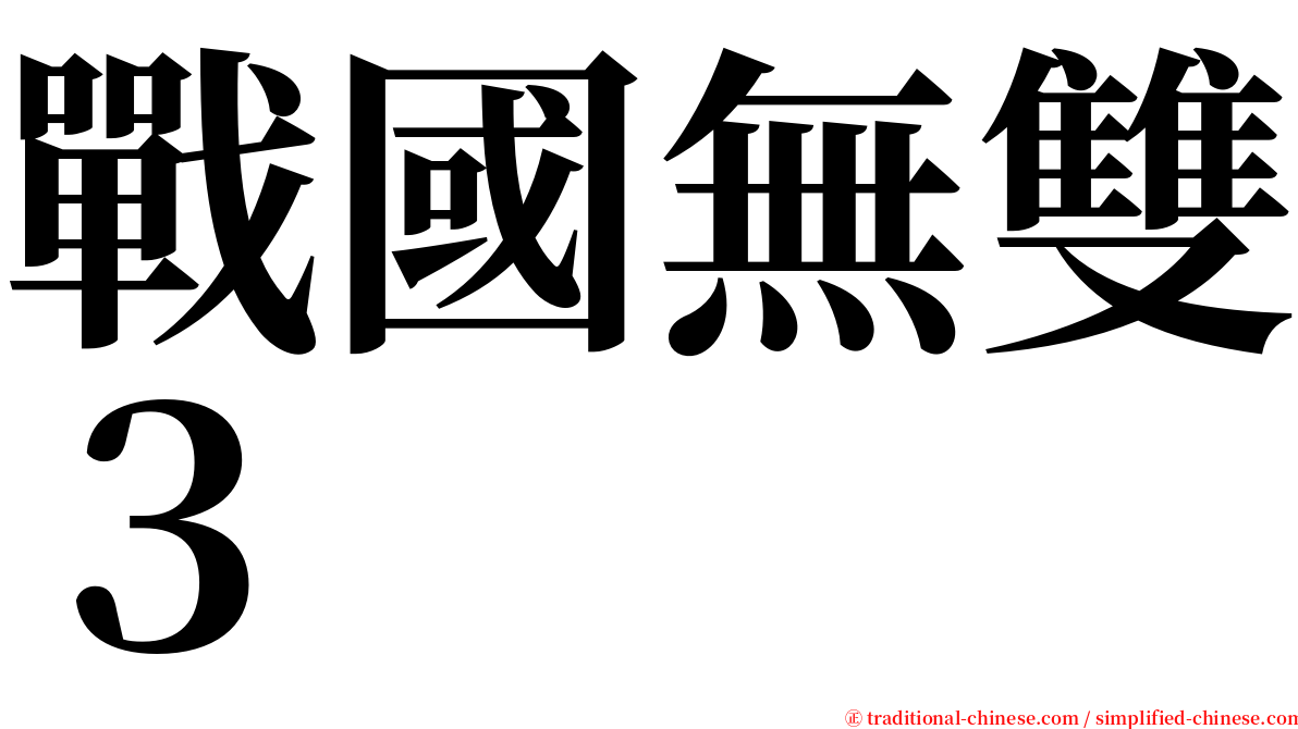 戰國無雙３ serif font