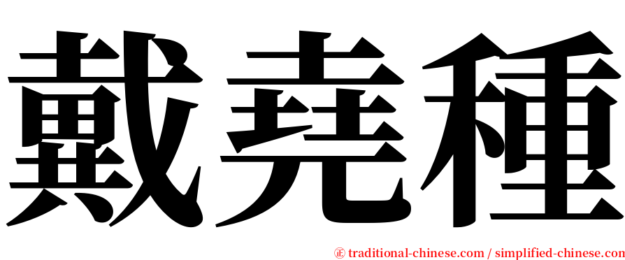 戴堯種 serif font