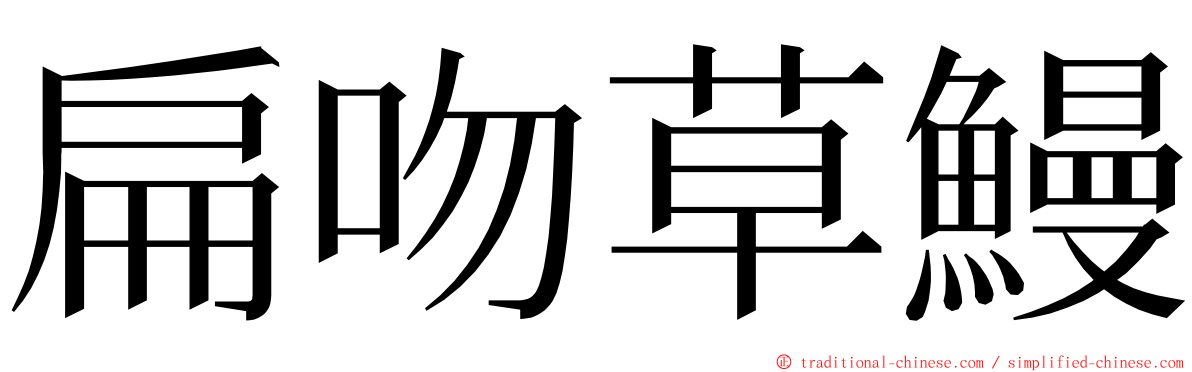 扁吻草鰻 ming font