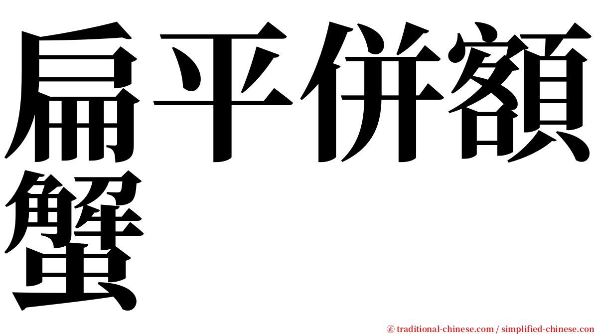 扁平併額蟹 serif font